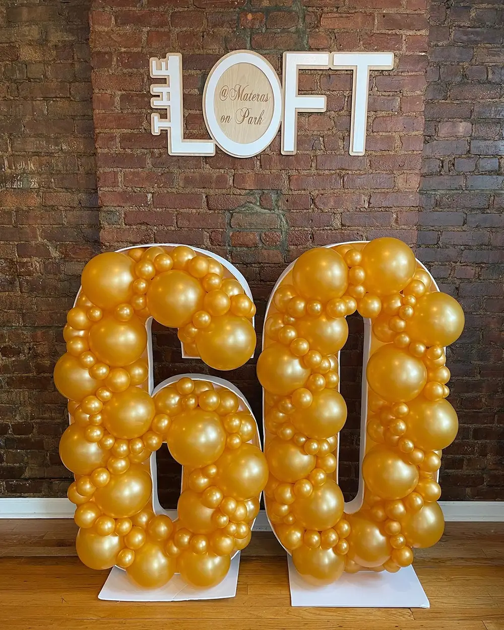 A balloon mosaic built for an event in Woodbridge NJ by Mint Sprig Balloons and Decor